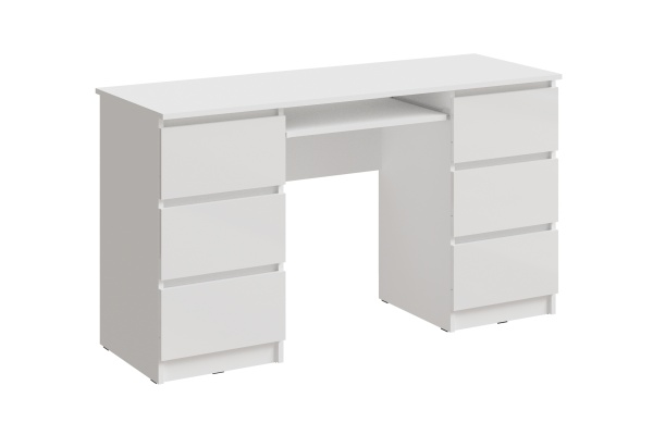 Стол письменный Челси 6 ящиков белый глянец / белый