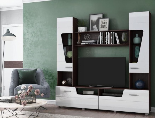 Гостиная Моника-2/Разные Цвета (Ш-2000 мм x В-2018 мм x Г-381 мм)