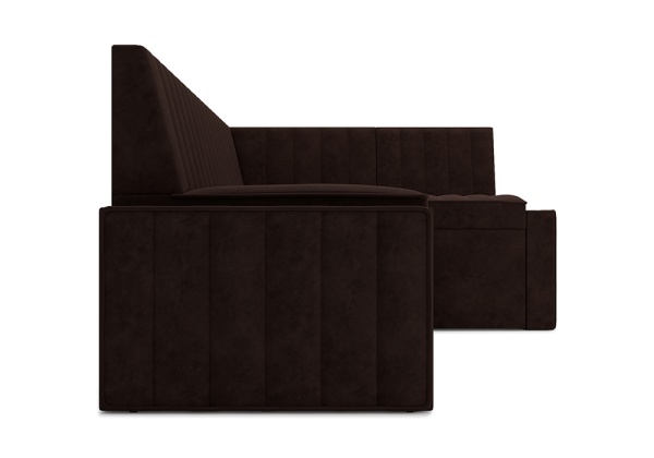 Кухонный угловой диван дельфин Вермут микровелюр коричневый